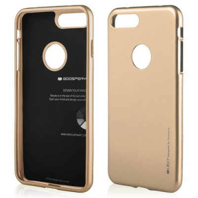 Силиконови гърбове Силиконови гърбове за Apple Iphone Силиконов гръб ТПУ MERCURY iJelly Metal Case оригинален за Apple iPhone 7 Plus 5.5 / Apple iPhone 8 Plus 5.5 златист
